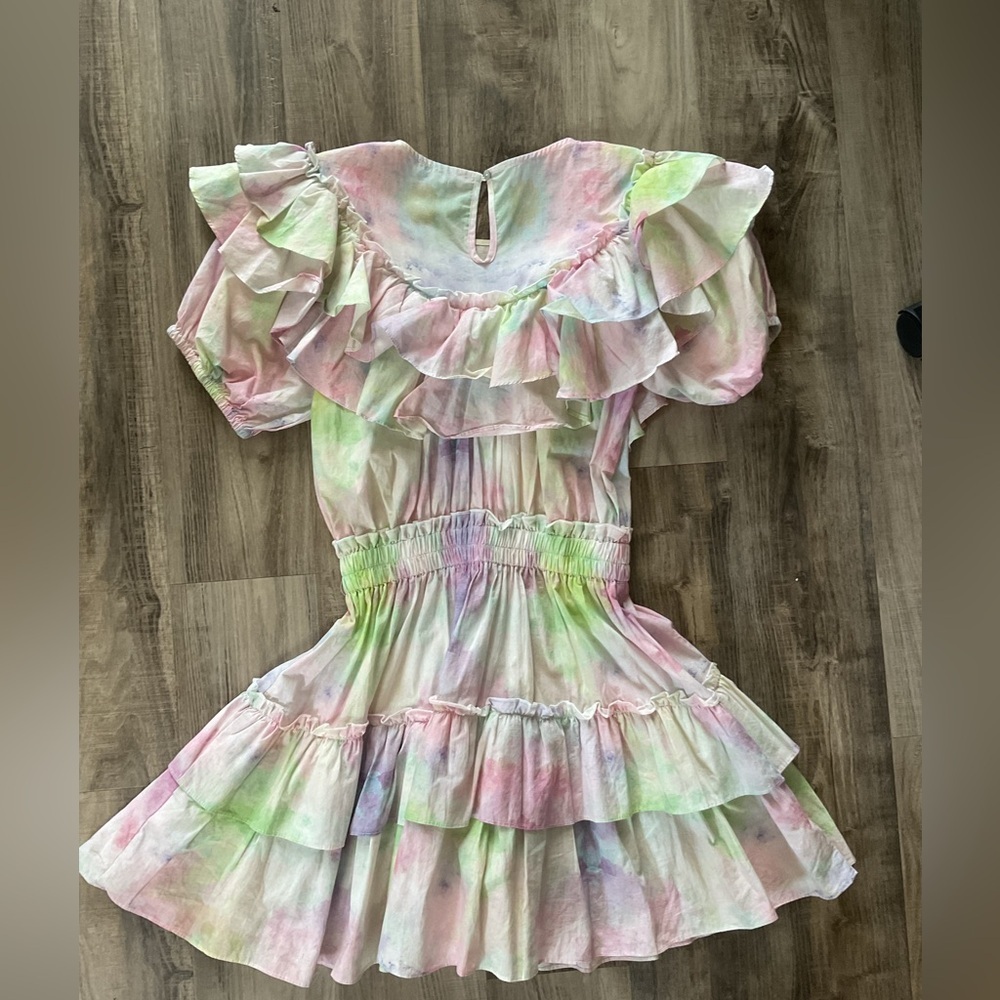 Stellah Watercolor Floral Ruffle cotton dress size S - Picture 7 of 8